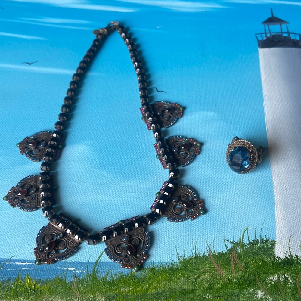 Sorrelli necklace and Sorrelli adjustable ring